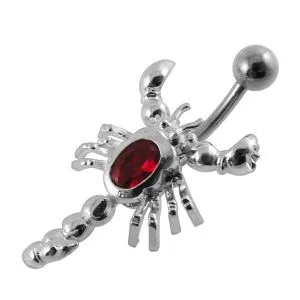 Moving Jeweled Scorpio Belly Ring