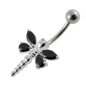 Moving Jeweled Dragonfly Navel Ring
