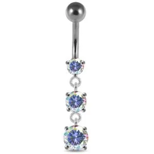 Moving Jeweled Charms Belly Ring