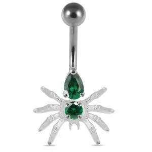 Moving Jeweled Spider Navel Ring