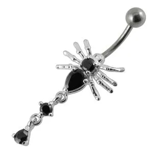 Jeweled Spider Navel Ring
