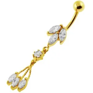 Moving Fancy Jeweled Belly Body Jewelry
