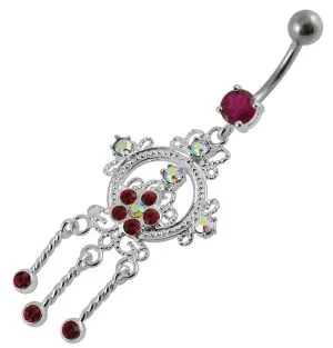 Fancy Moving Jeweled Navel Belly Ring