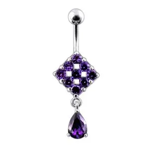 Trendy Surgical Grade Steel Curved Bar Moving Jeweled Belly Ring