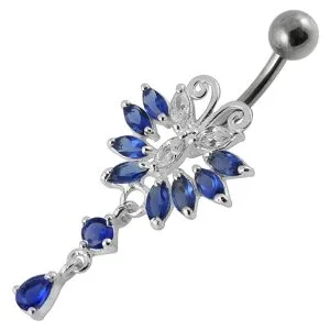 925 Sterling Silver Butterfly Navel Belly Ring