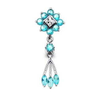 Reverse Dangling Flower Belly Body Jewelry