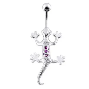 Moving Jeweled Lizard Belly Ring