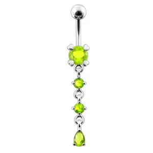 Fancy Jeweled Dangling Belly Button Jewelry