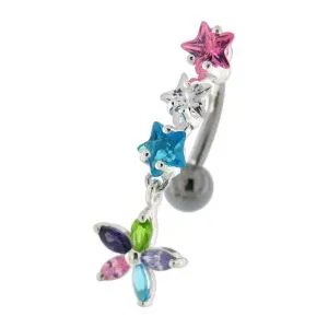 Flower Dangling Jeweled Navel Banana