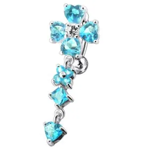 Flower Dangling Belly Moving Ring