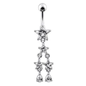 Multi Star Dangling Navel Belly Ring