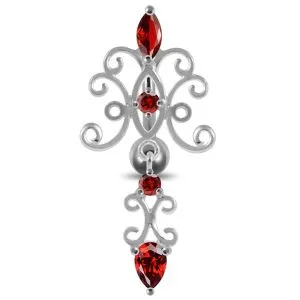 Filigree Butterfly Dangling Belly Ring