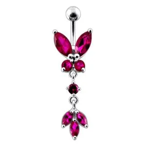 Butterfly 925 Sterling silver Dangling Belly Ring