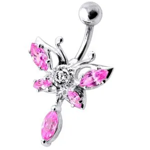 Butterfly Dangling Navel Banana Belly Ring