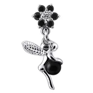 Angel Dangling Jeweled Reverse Belly Ring