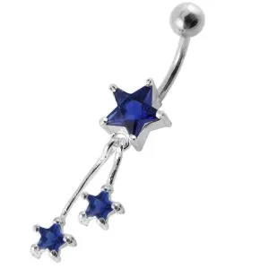 Jewled Stars Dangling Belly Ring