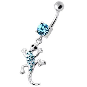 Gecko lizard Dangling Navel bar