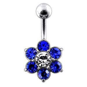 Jeweled Flower Navel Belly Ring