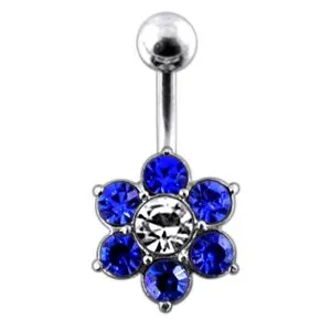 Jeweled Flower Navel Belly Ring