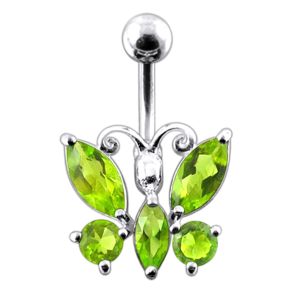 Tetra Fancy Jeweled Non-Moving  Belly Ring