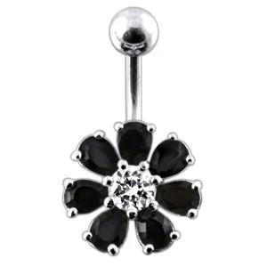 Jeweled Flower navel belly Bar
