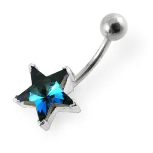 Jewelled Star Non-Moving Belly Ring