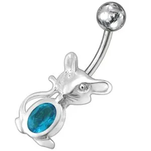 Jeweled Rat Non-Moving Belly Ring