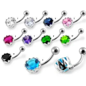 Fancy Jeweled Round Navel Ring