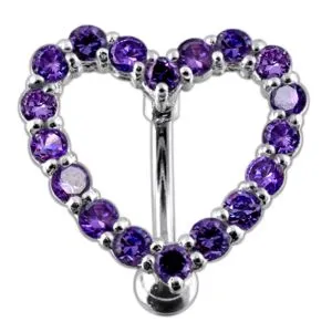 Jeweled Heart Belly Button Ring