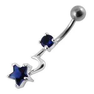 Jeweled Star With Tail Navel Body Bar