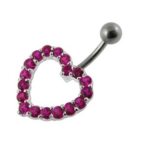 Jeweled Heart Navel Bar