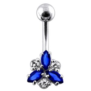 Fancy Triangular Stone Setting Banana Belly Ring