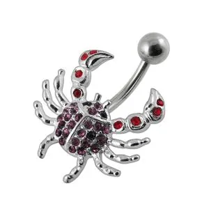 Jeweled Crab Navel Ring