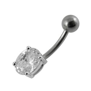 Fancy Single Gem Navel Ring Body Jewelry