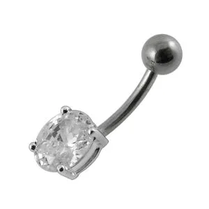 Fancy Single Gem Navel Ring Body Jewelry