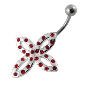 Jeweled Celtic Cross Non-Moving  Belly Ring