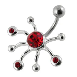 Jeweled Jelly Fish Non-Moving Belly Ring