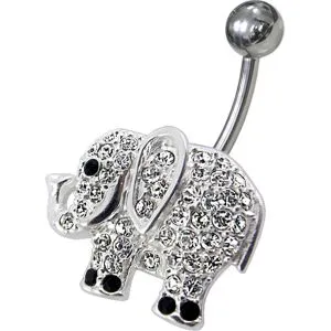 Jeweled Elephant Non-Moving Belly Ring