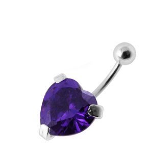 Fancy Heart Jeweled Silver Belly Banana
