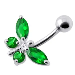 Dragonfly Silver Belly Ring