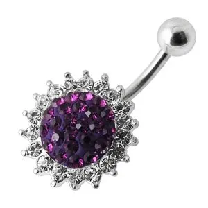 Fancy Jeweled Silver Belly Bar