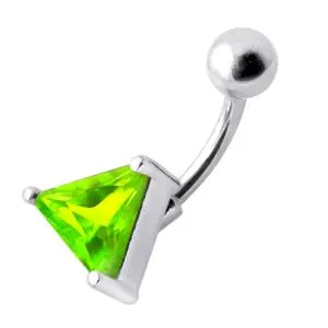 Triangle Gem Silver Belly Ring