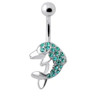 Dolphin Silver Belly Ring