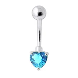 Single Heart Jeweled Navel Banana