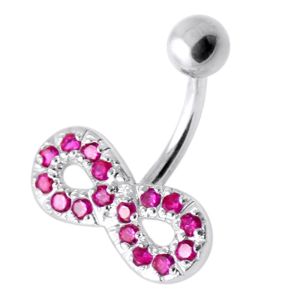 Jeweled Infinity Non Dangling Navel Bar