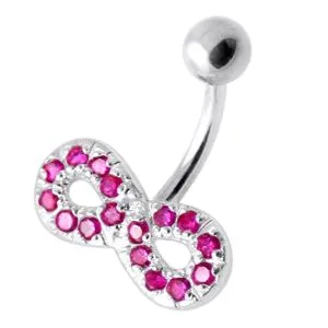 Jeweled Infinity Non Dangling Navel Bar