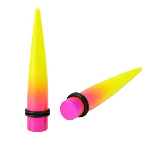 Pink in Yellow Color Stright Ear Expander