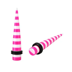 Pink Stripe Straight Ear Expander