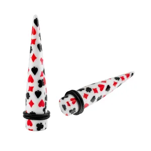 Playing Card Flowers Straight Ear Expander