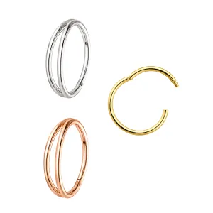 Premium 925 Sterling Silver Double Row Illusion 925 Hinged Segment Ring